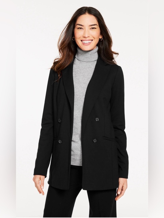 Talbots Jackets & Blazers - Talbots Luxe Ponte Double Breasted No Close Blazer Black Size 14P